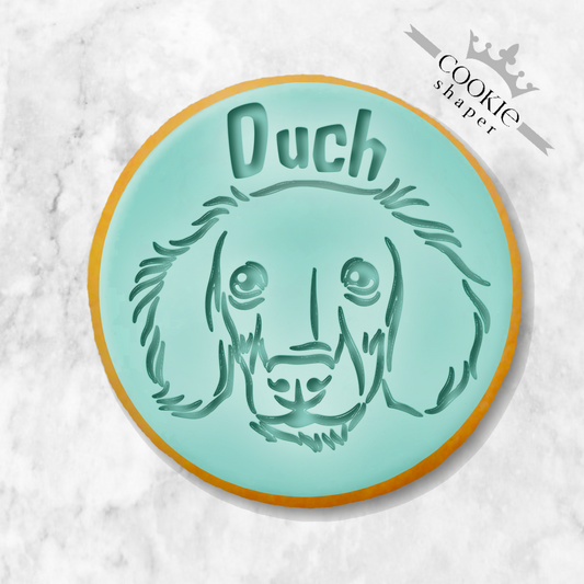 Cookie Stamp and Cookie Cutter Embosser- Dachshund  with Personalized Name