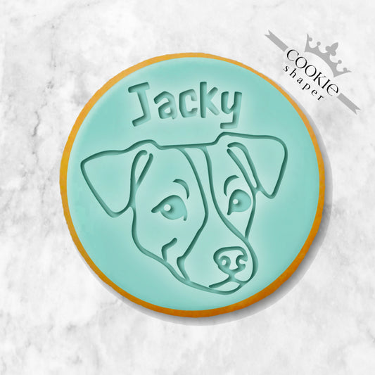 Cookie Stamp and Cookie Cutter Embosser- Jack Russell with Personalized Name