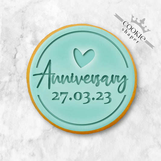 Custom Cookie Stamp and Cookie Cutter, Wedding, Anniversary Date