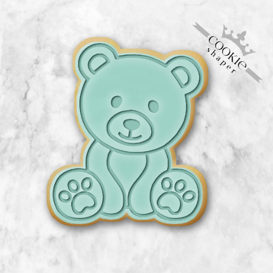 Cookie Cutter and Cookie Stamp for Birthday - Baby Teddy Bisquit Embosser