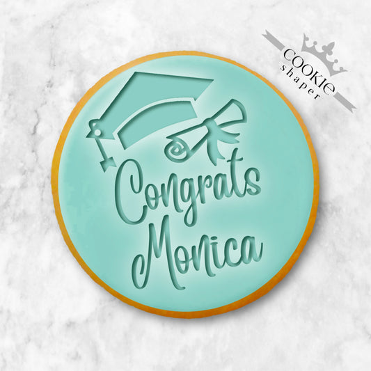 Custom Cookie Stamp and Cookie Cutter, Embosser, Graduations| with Name