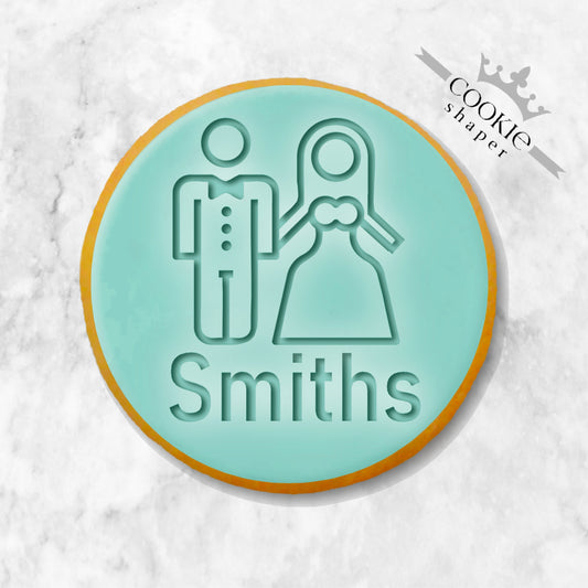 Custom Cookie Stamp and Cookie Cutter, Wedding Digital Couple